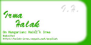 irma halak business card